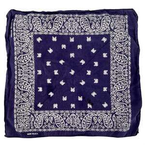 Vintage Bandana Navy Blue Paisley Western 80s 1980s Rn 13960 Made in USA